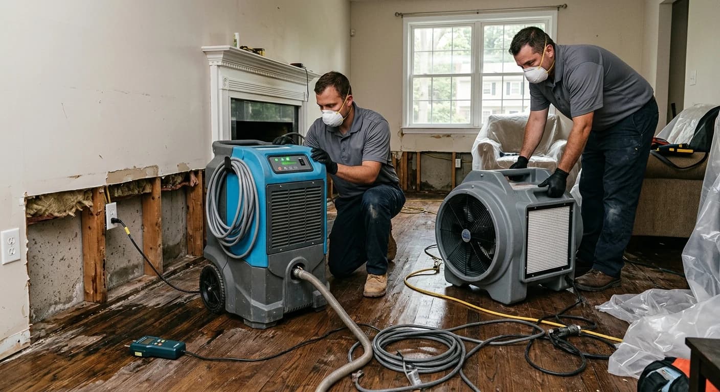 Professional water damage restoration work - How Does Water Damage Affect Indoor Air Quality?